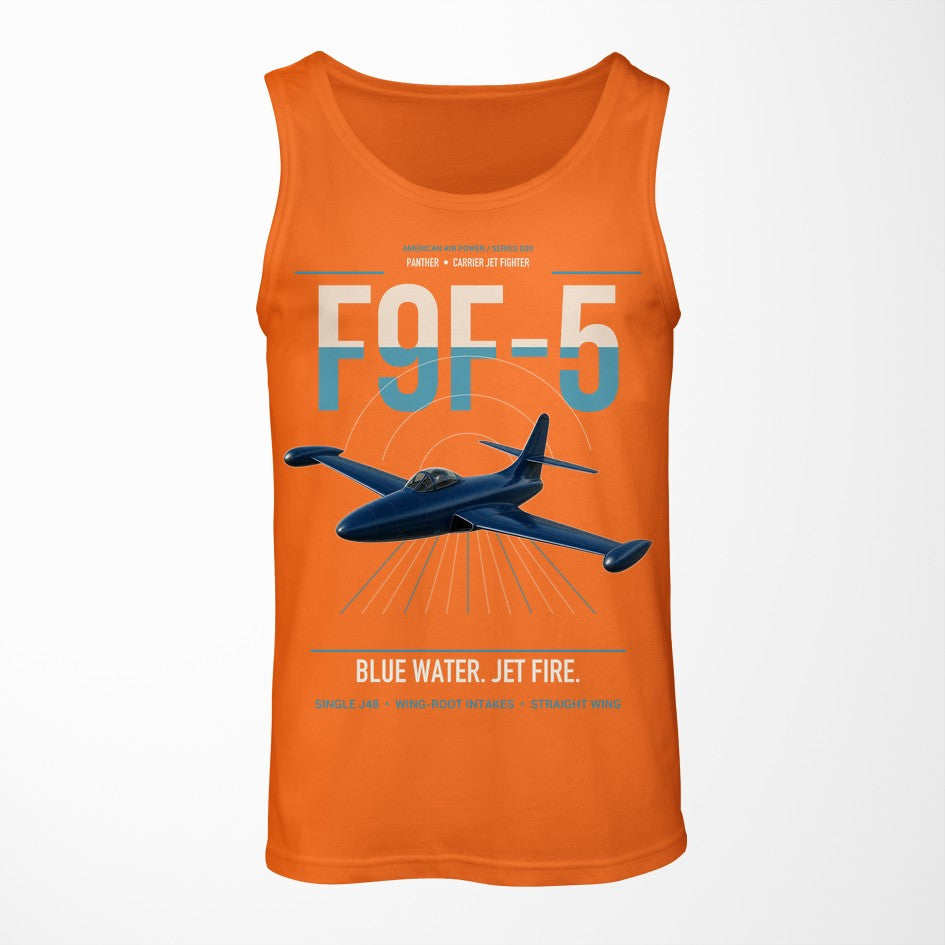 F9F-5 Panther design on orange tank top