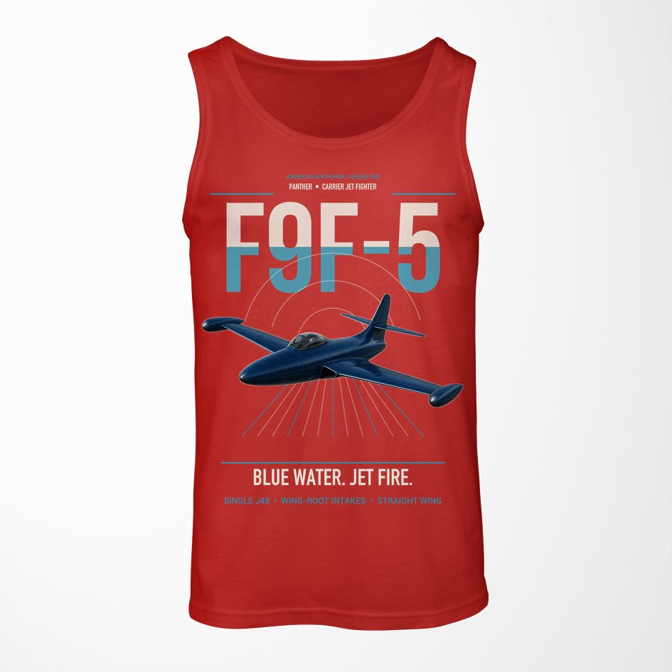 F9F-5 Panther design on red tank top