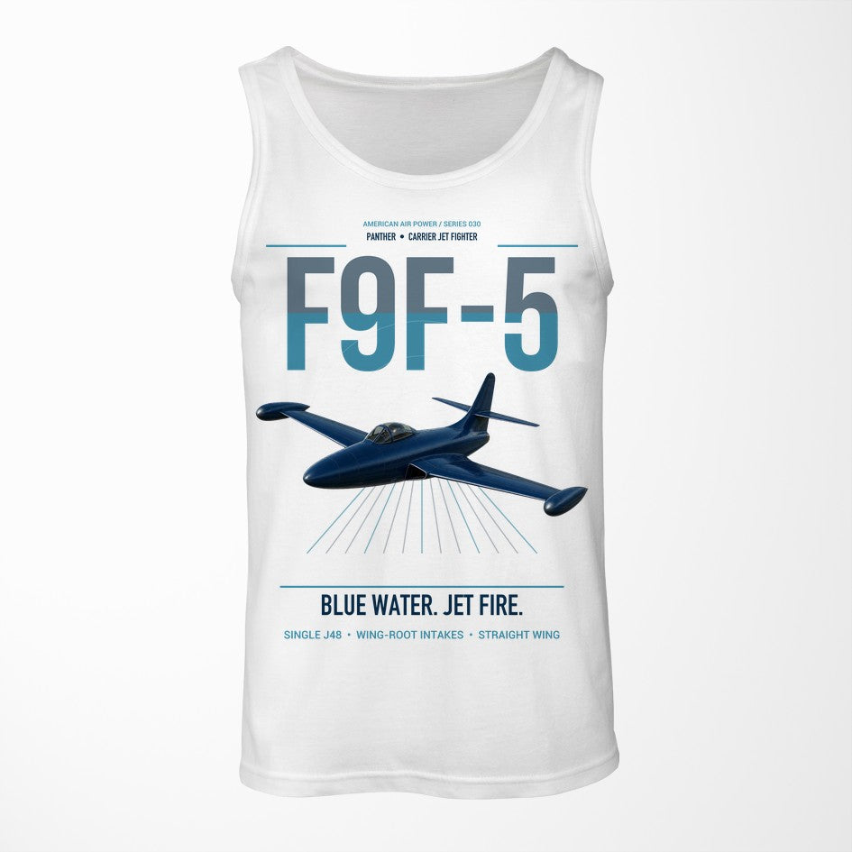 F9F-5 Panther design on white tank top