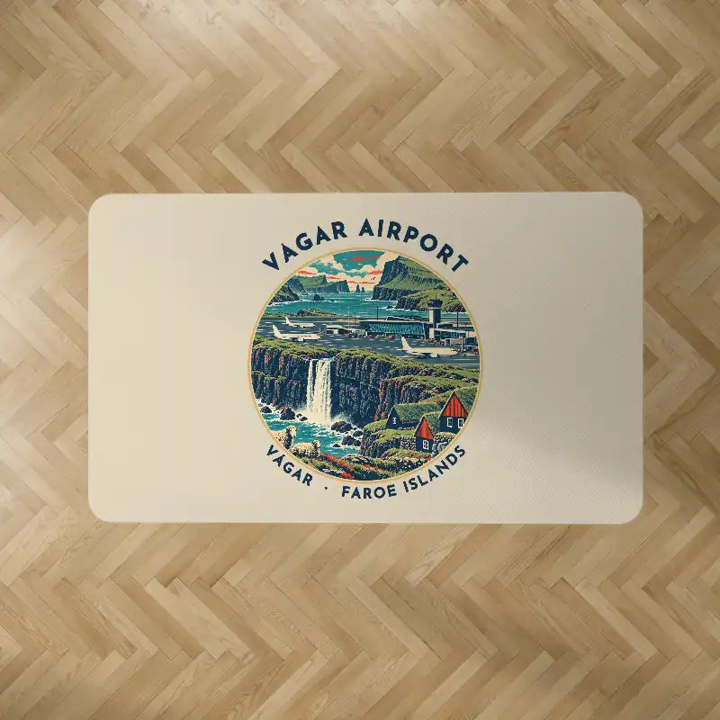 Vágar Airport (FAE) Carpets - Carpet Rectangle - Badge - Beige V2