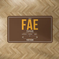 Thumbnail for Vágar Airport (FAE) Carpets - Carpet Rectangle - ID Tag + Name - Brown V2