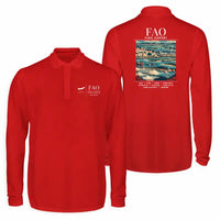 Thumbnail for Gago Coutinho Airport Faro (FAO) Premium Polo T-Shirts - Poster - Long Sleeve - Red