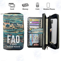 Thumbnail for Gago Coutinho Airport Faro (FAO) Leather Wallets - Zip Long Wallet - Scene + Name