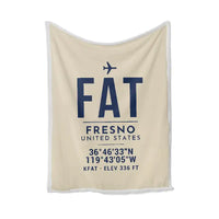 Thumbnail for Fresno Yosemite International Airport (FAT) Bedding Sets & Blankets - Blanket - ID Tag - Beige
