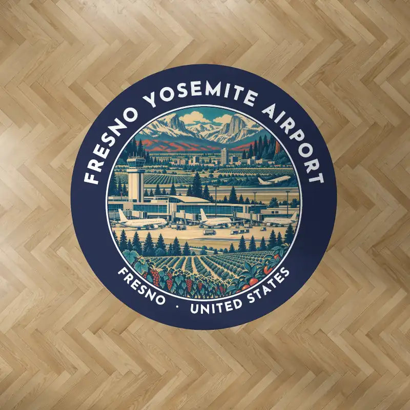 Fresno Yosemite International Airport (FAT) Carpets - Carpet Round - Badge - Dark Blue V2