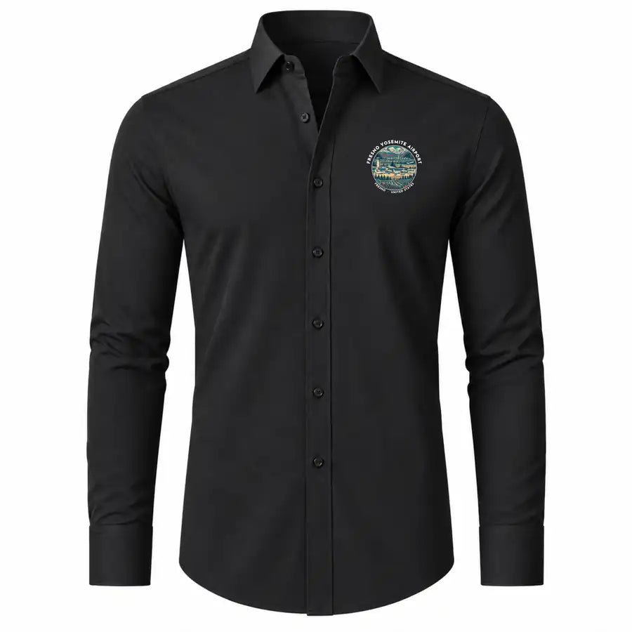 Fresno Yosemite International Airport (FAT) Shirts - Long Sleeve Shirt - Badge - Black