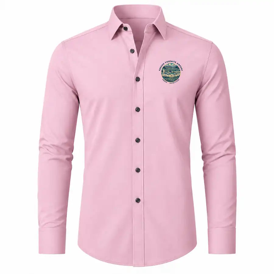 Fresno Yosemite International Airport (FAT) Shirts - Long Sleeve Shirt - Badge - Pink