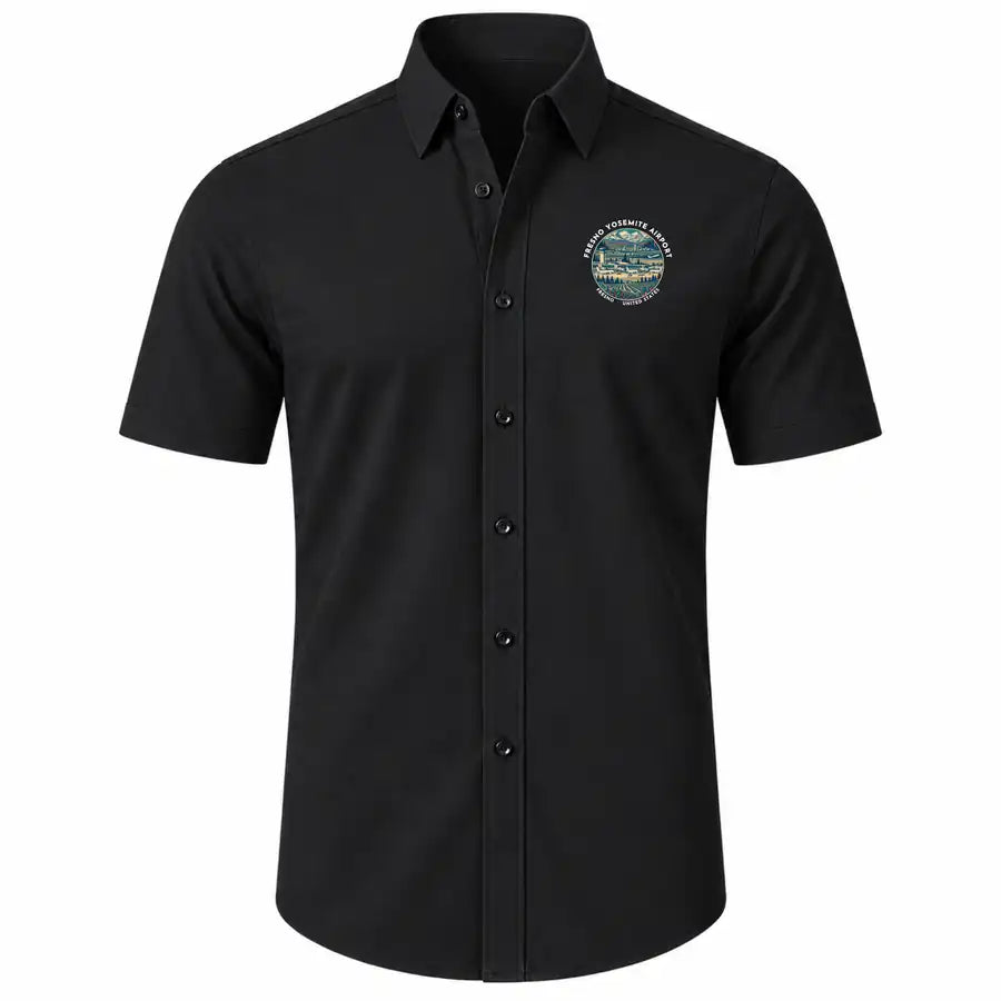Fresno Yosemite International Airport (FAT) Shirts - Short Sleeve Shirt - Badge - Black