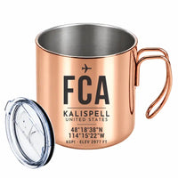 Thumbnail for Glacier Park International Airport (FCA) Stainless Steel Mugs - ID Tag - Portable Mug - Copper