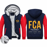Thumbnail for Glacier Park International Airport (FCA) Zipped Sweatshirts - Tag - Navy & Red
