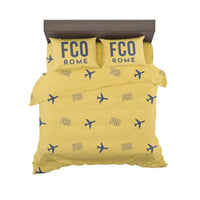 Thumbnail for Rome Leonardo da Vinci Fiumicino Airport (FCO) Bedding Sets & Blankets - Bedding Set - Pattern - Yellow