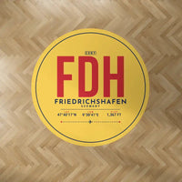 Thumbnail for Bodensee-Airport Friedrichshafen (FDH) Carpets - Carpet Round - ID Tag - Yellow V2