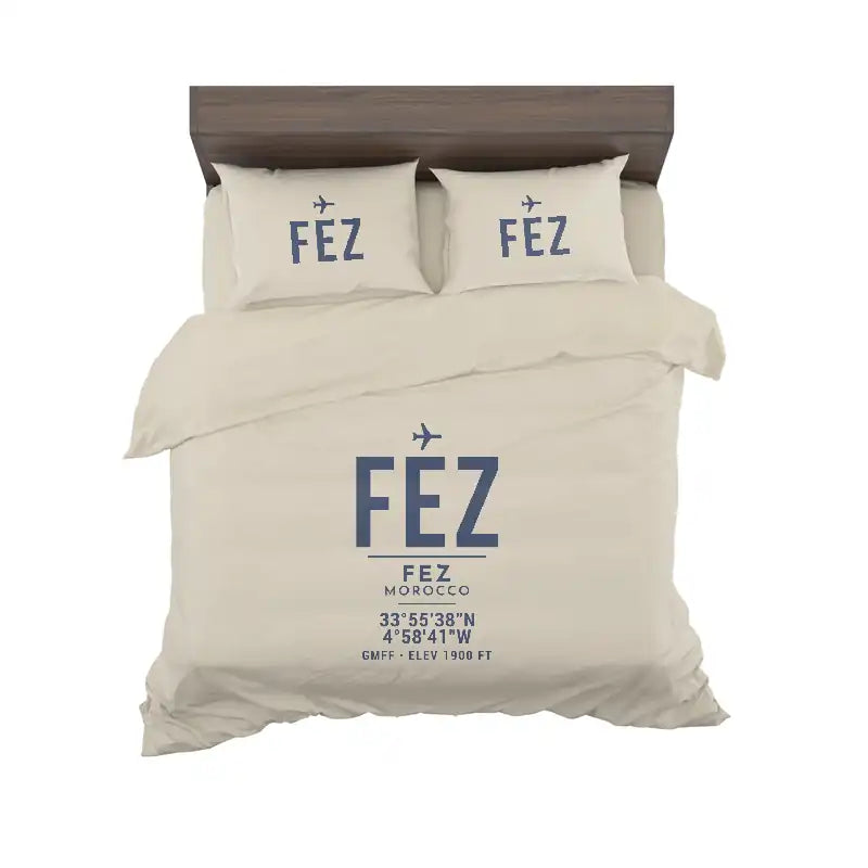 Fes - Saiss Airport (FEZ) Bedding Sets & Blankets - Bedding Set - ID Tag - Beige