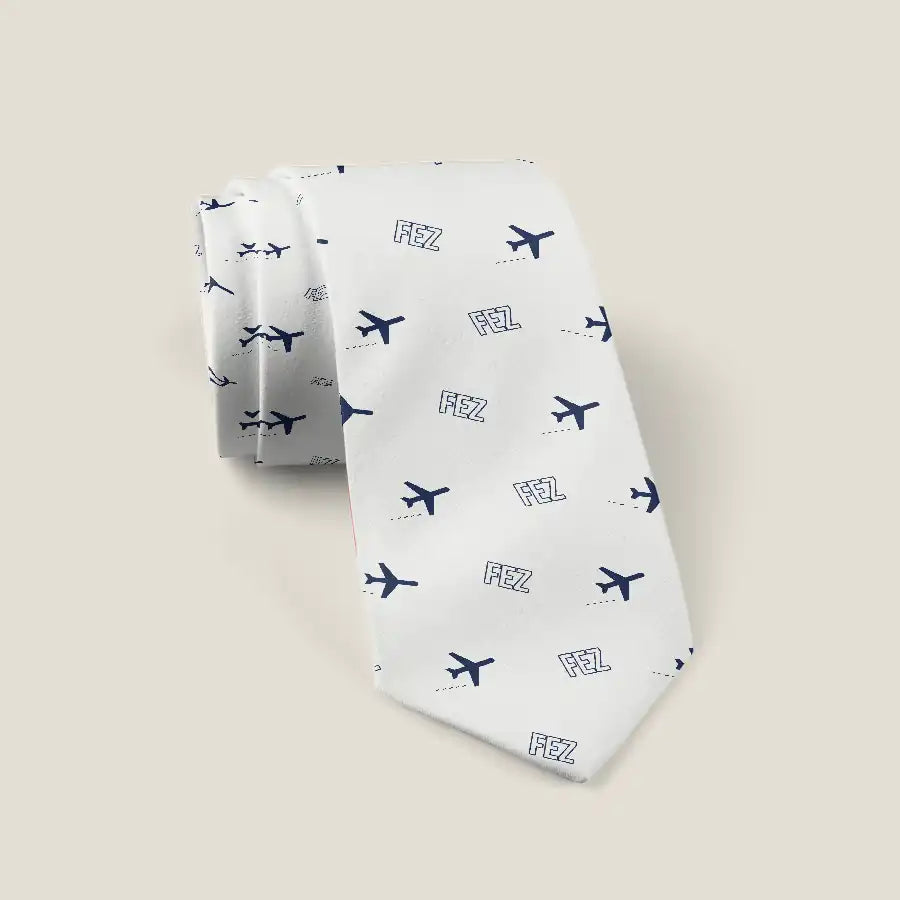 Fes - Saiss Airport (FEZ) Ties - Tie - Pattern - White