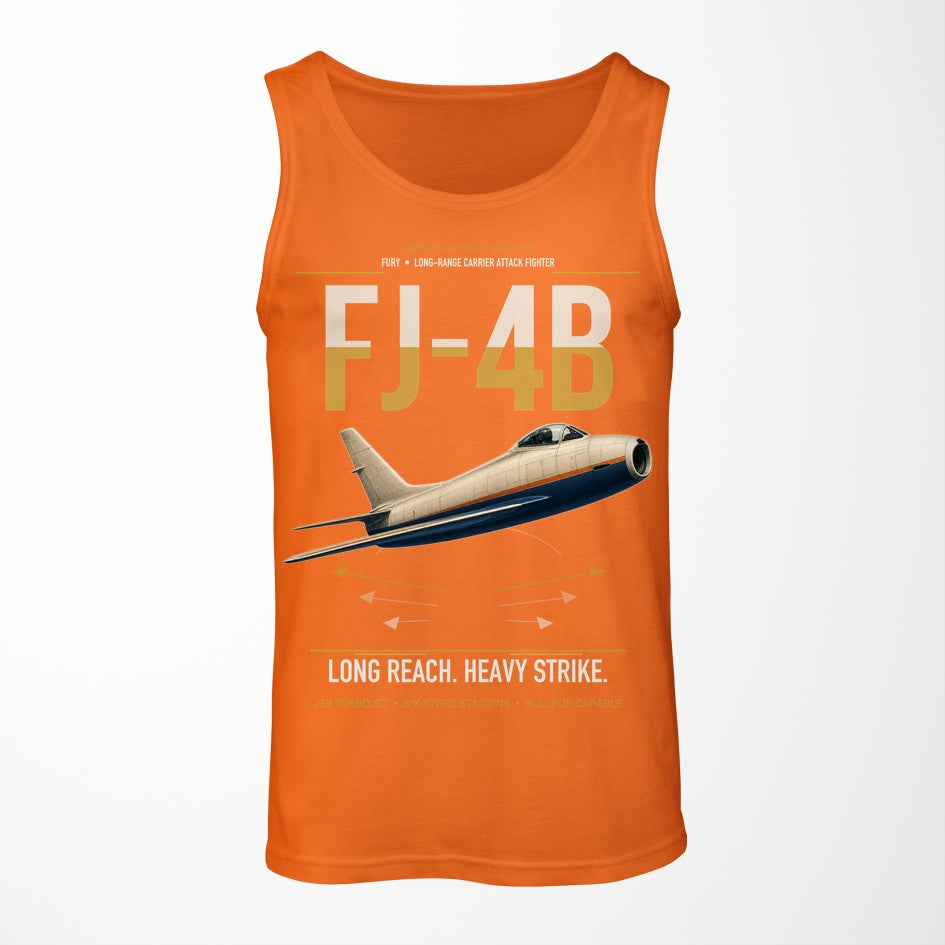 FJ-4B Fury design on orange tank top