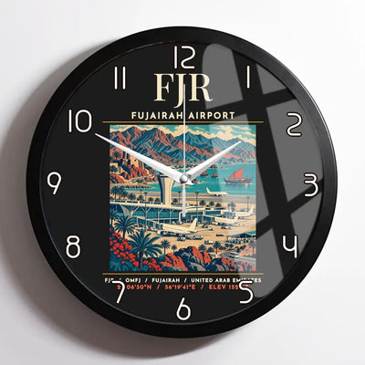 FJR - Poster - Wall Clock Framed - Black