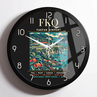 FKQ - Poster - Wall Clock Framed - Black