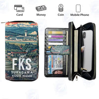 Thumbnail for Fukushima Airport (FKS) Leather Wallets - Zip Long Wallet - Scene + Name