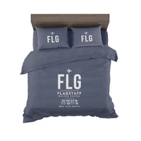 Thumbnail for Flagstaff Pulliam Airport (FLG) Bedding Sets & Blankets - Bedding Set - ID Tag - Navy Blue