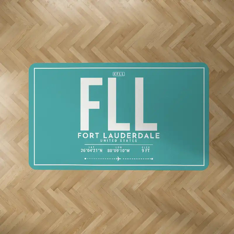 Fort Lauderdale-Hollywood International Airport (FLL) Carpets - Carpet Rectangle - ID Tag - Turquoise V2