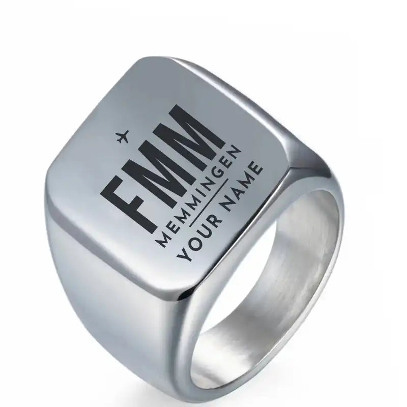 Memmingen Airport (FMM) Rings - Ring - Silver + Name