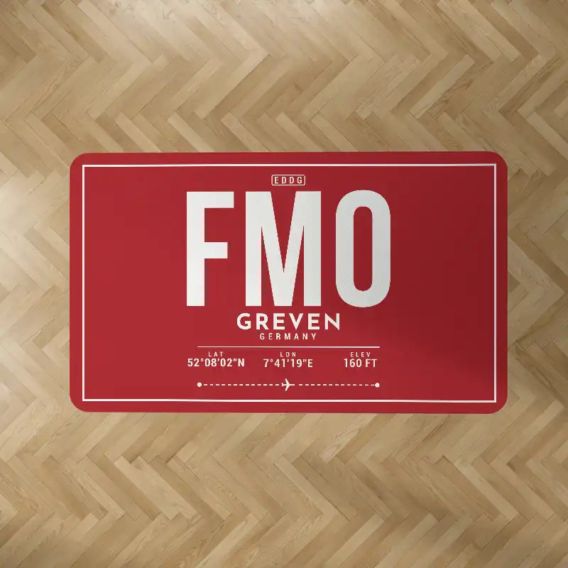 Munster Osnabruck International Airport (FMO) Carpets - Carpet Rectangle - ID Tag - Red V2