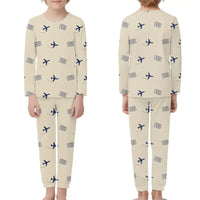 Thumbnail for Madeira Cristiano Ronaldo Airport (FNC) Pajamas - Children Pajamas - Beige