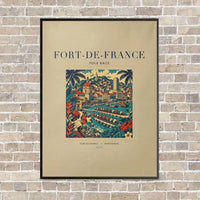Thumbnail for FORT-DE-FRANCE - Poster - Canvas Framed - Beige