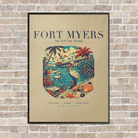 Thumbnail for FORT MYERS - Poster - Canvas Framed - Beige