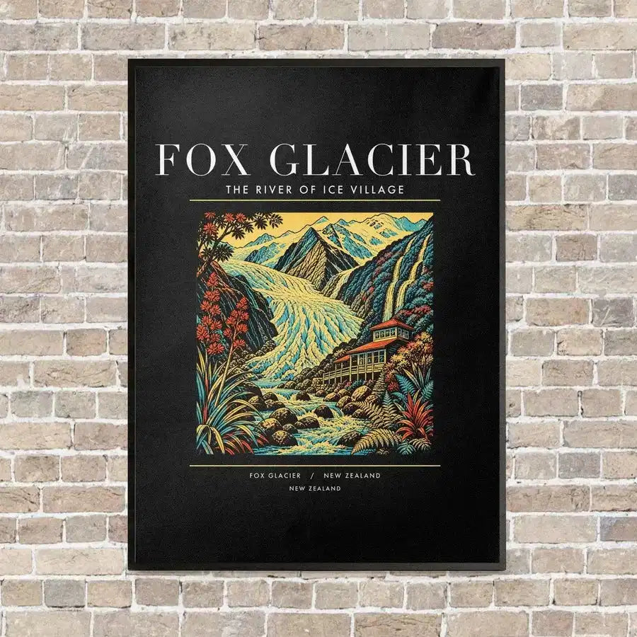 FOX GLACIER - Poster - Canvas Framed - Black