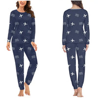 Thumbnail for Treasure Coast International Airport (FPR) Pajamas - Women Pajamas - Navy Blue