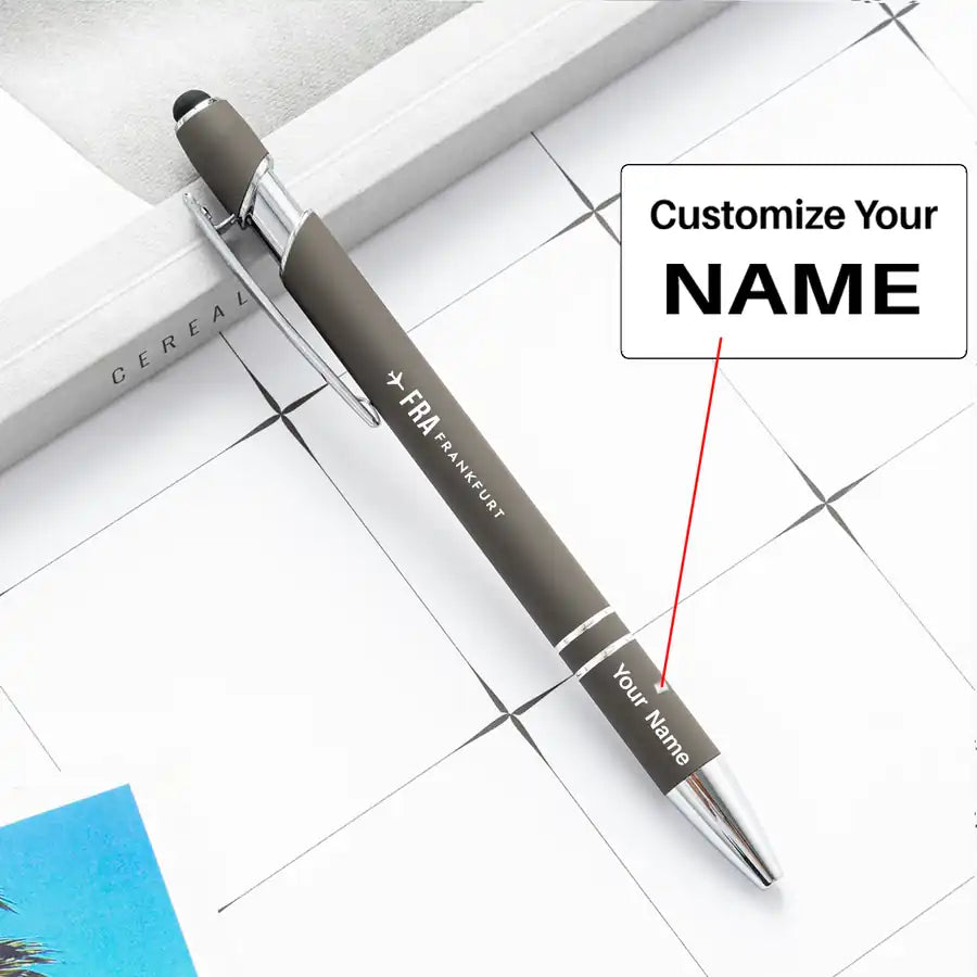 Frankfurt Airport (FRA) Pens - touch pen - gray with name