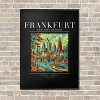 Thumbnail for FRANKFURT - Poster - Canvas Framed - Black