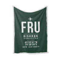 Thumbnail for Manas International Airport (FRU) Bedding Sets & Blankets - Blanket - ID Tag - Dark Green