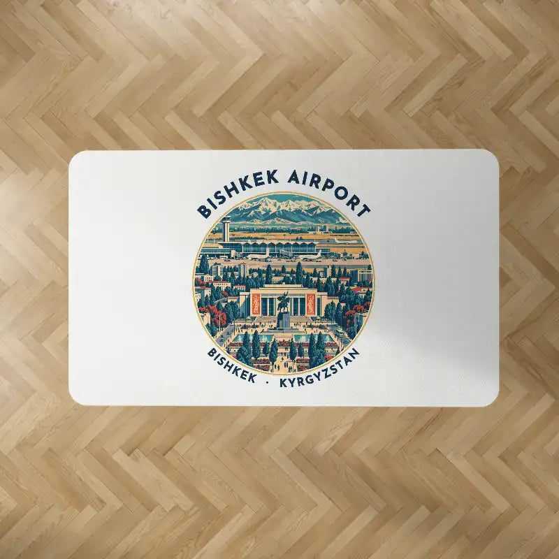 Manas International Airport (FRU) Carpets - Carpet Rectangle - Badge - White V2