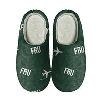 Thumbnail for Manas International Airport (FRU) Slippers & Flip Flops - Slippers - Cotton - Pattern - Dark Green