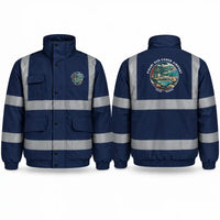 Thumbnail for Figari Sud-Corse Airport (FSC) Reflective Winter Jackets - Badge - Navy Blue