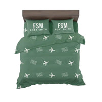 Thumbnail for Fort Smith Regional Airport (FSM) Bedding Sets & Blankets - Bedding Set - Pattern - Green