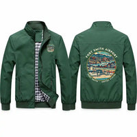 Thumbnail for Fort Smith Regional Airport (FSM) Stylish Jackets - Stand Collar - Badge - Green