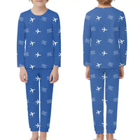 Thumbnail for Mount Fuji Shizuoka Airport (FSZ) Pajamas - Children Pajamas - Blue