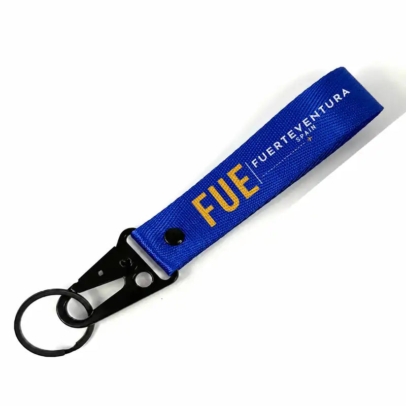 Fuerteventura Airport (FUE) Hawk-Shaped Key Chains - Hawk Key Chain - Tag - Blue