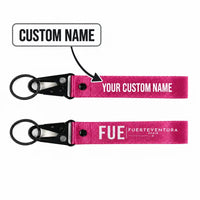 Thumbnail for Fuerteventura Airport (FUE) Hawk-Shaped Key Chains - Hawk Key Chain - Tag - Pink + NAME