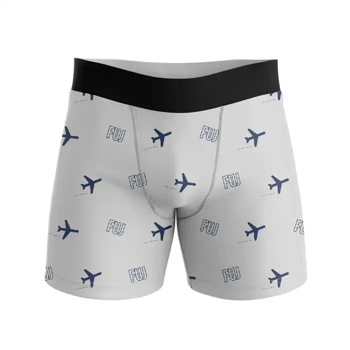 Fukue Airport (FUJ) Men Boxers - Pattern - Light Gray