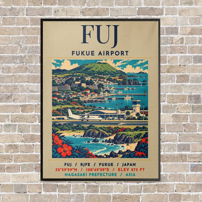 FUJ - Poster - Canvas Framed - Beige