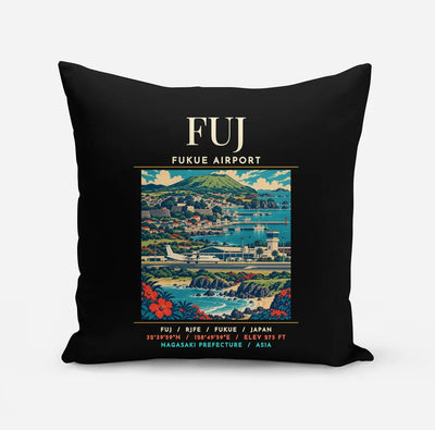 FUJ - Poster - Pillow - Black