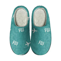 Thumbnail for Fukue Airport (FUJ) Slippers & Flip Flops - Slippers - Cotton - Pattern - Turquoise
