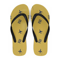 Thumbnail for Fukue Airport (FUJ) Slippers & Flip Flops - Slippers - Flip Flops - Pattern - Yellow