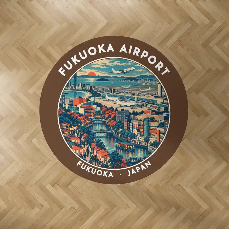 Fukuoka Airport (FUK) Carpets - Carpet Round - Badge - Brown V2