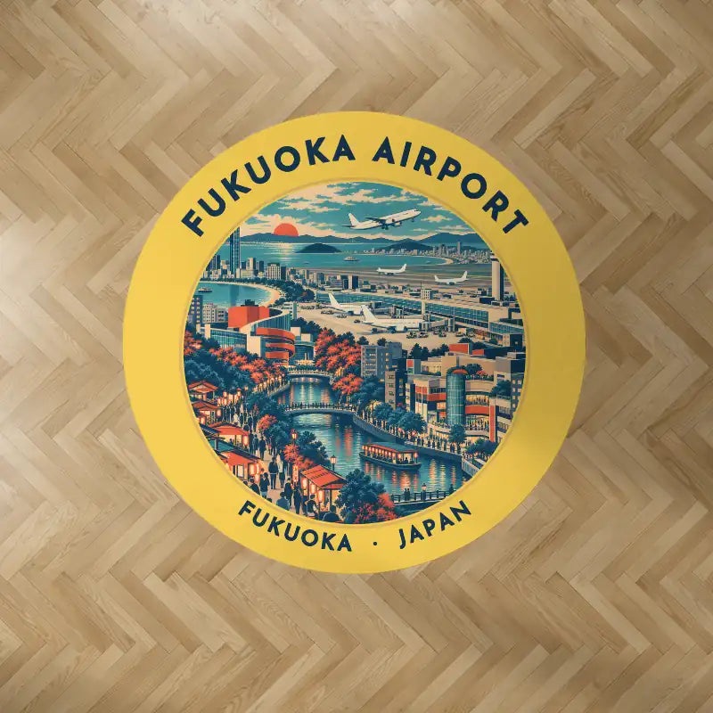 Fukuoka Airport (FUK) Carpets - Carpet Round - Badge - Yellow V2