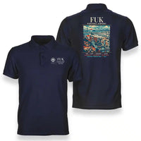 Thumbnail for FUK - Poster - Double-Side Polo - Navy Blue